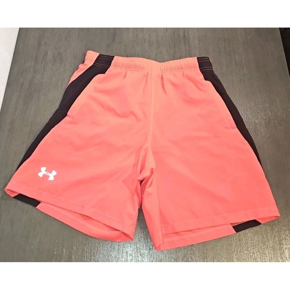 Under Armour HeatGear Athletic Shorts Women's Medium Coral Pink Running Training